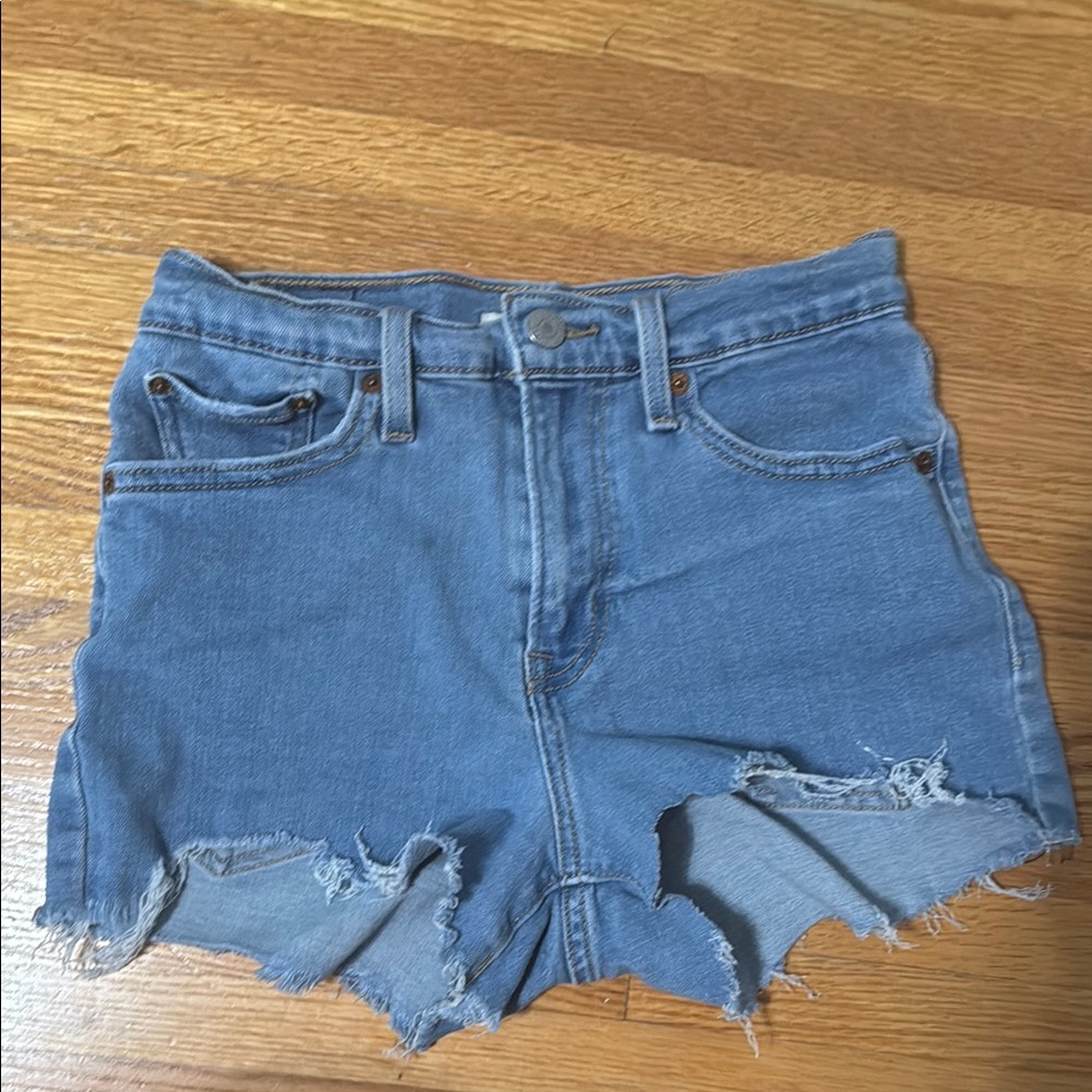 Levi's High Waisted Blue Jean Shorts